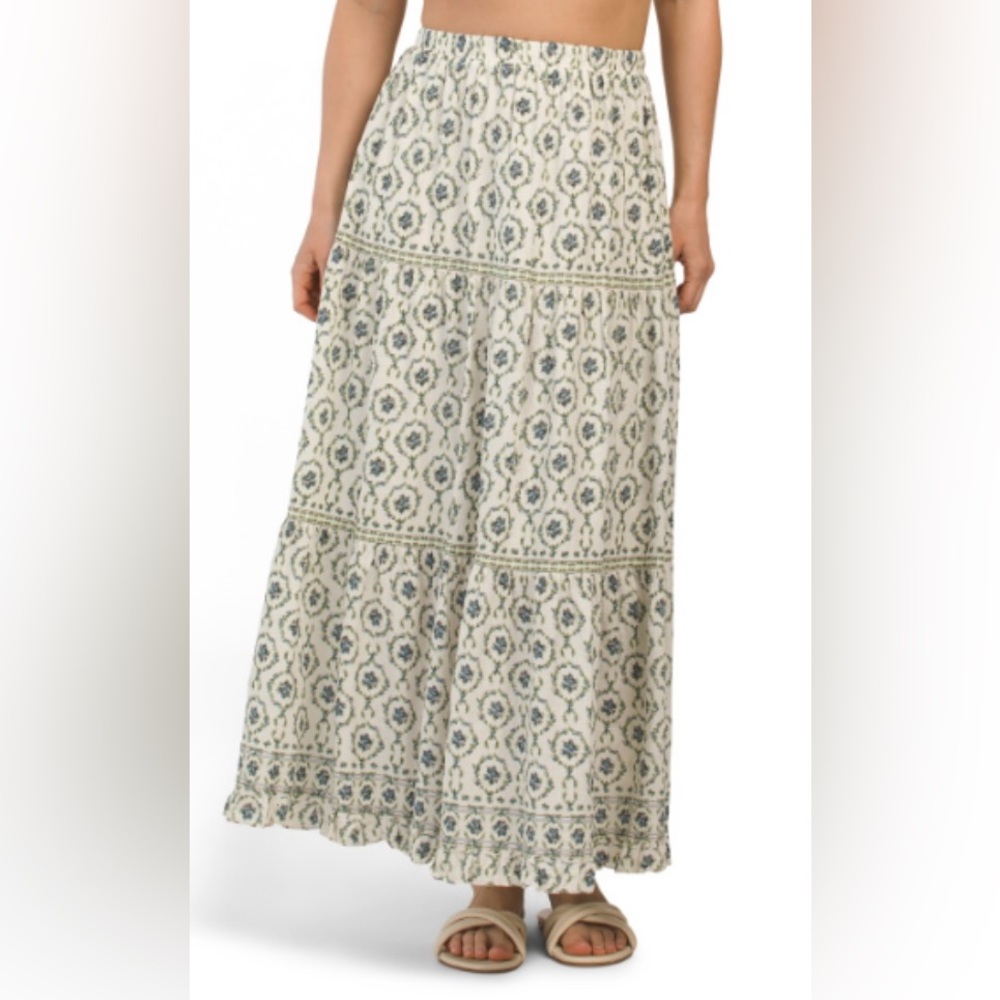 NWT Max Studio London Pull on Tiered Maxi Skirt